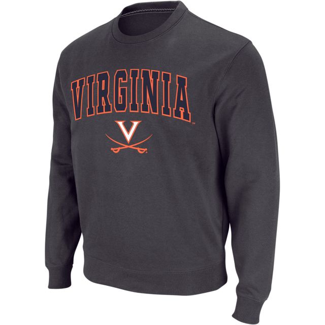 Colosseum Charcoal Virginia Cavaliers Arch & Logo Crew Neck Sweat-shirt pour homme