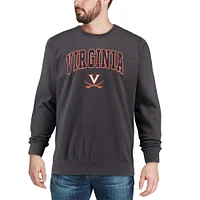 Men's Colosseum Charcoal Virginia Cavaliers Arch & Logo Crew Neck Sweatshirt