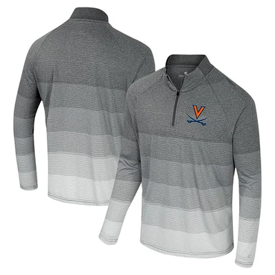 Coupe-vent à glissière quart de zip en maille rayée AI pour homme Colosseum Gray Virginia Cavaliers