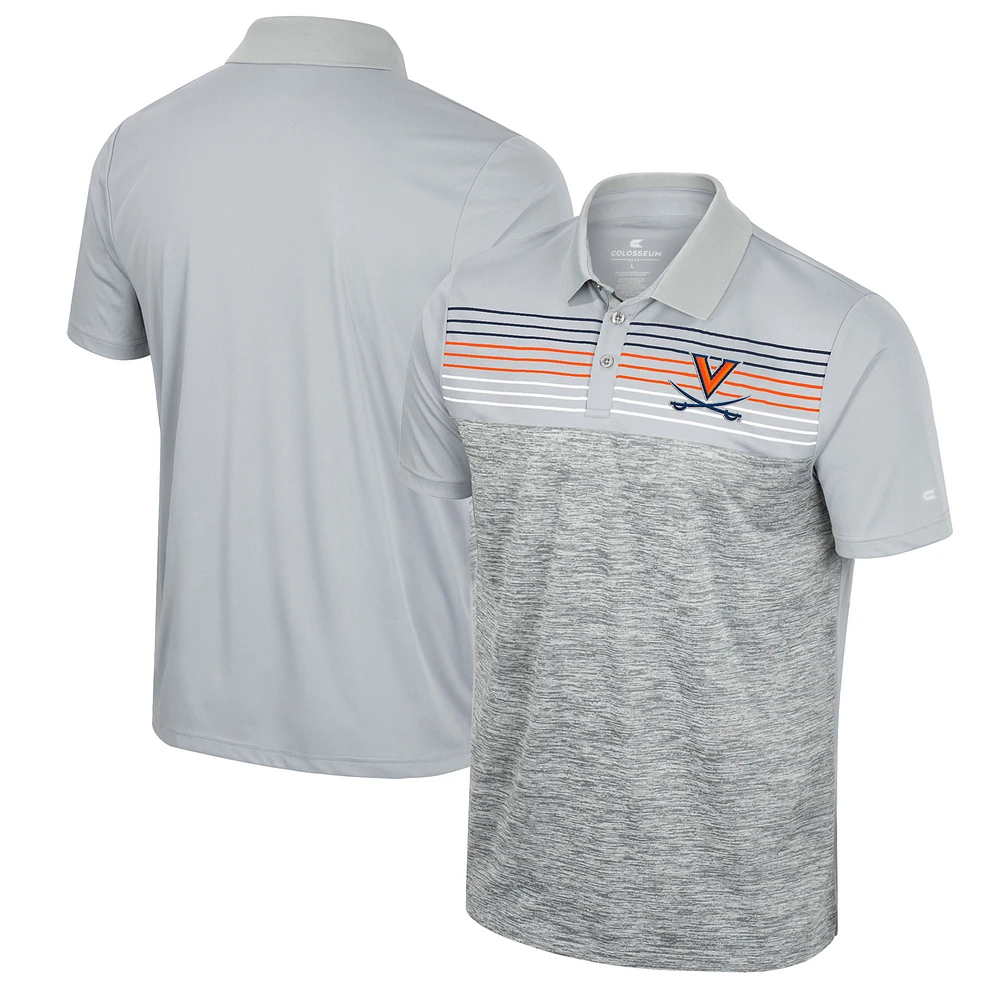 Polo cybernétique Virginia Cavaliers Colosseum gris pour homme