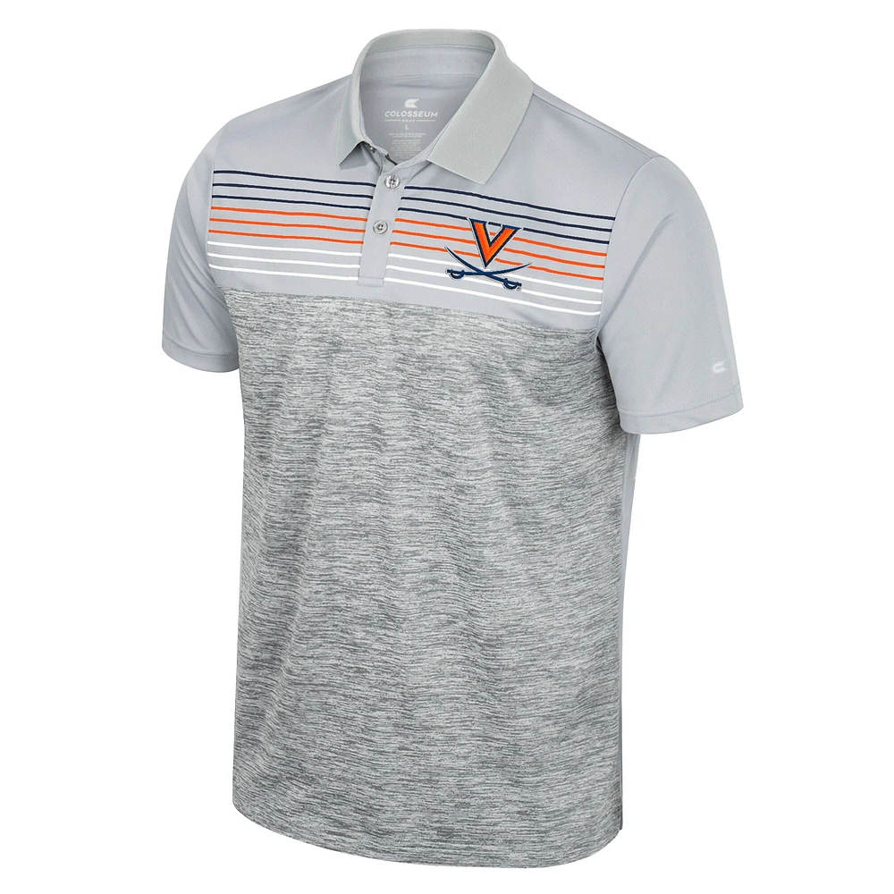 Polo cybernétique Virginia Cavaliers Colosseum gris pour homme