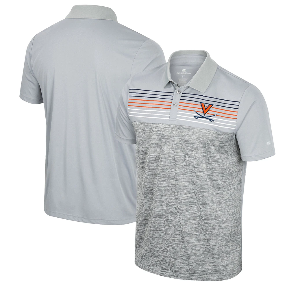 Polo cybernétique Virginia Cavaliers Colosseum gris pour homme