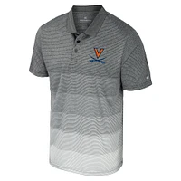 Men's Colosseum Gray Virginia Cavaliers Striped Mesh Polo