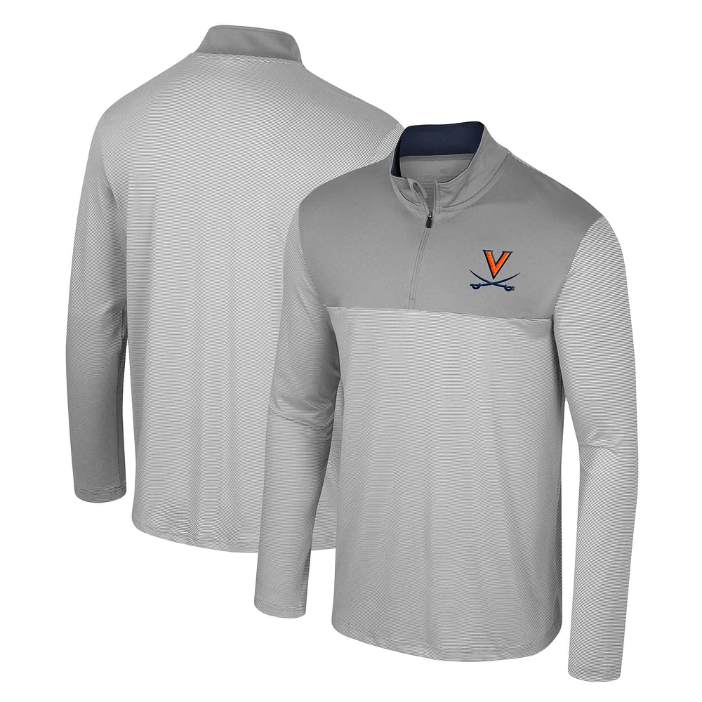 Men's Colosseum Gray Virginia Cavaliers Tuck Quarter-Zip Top