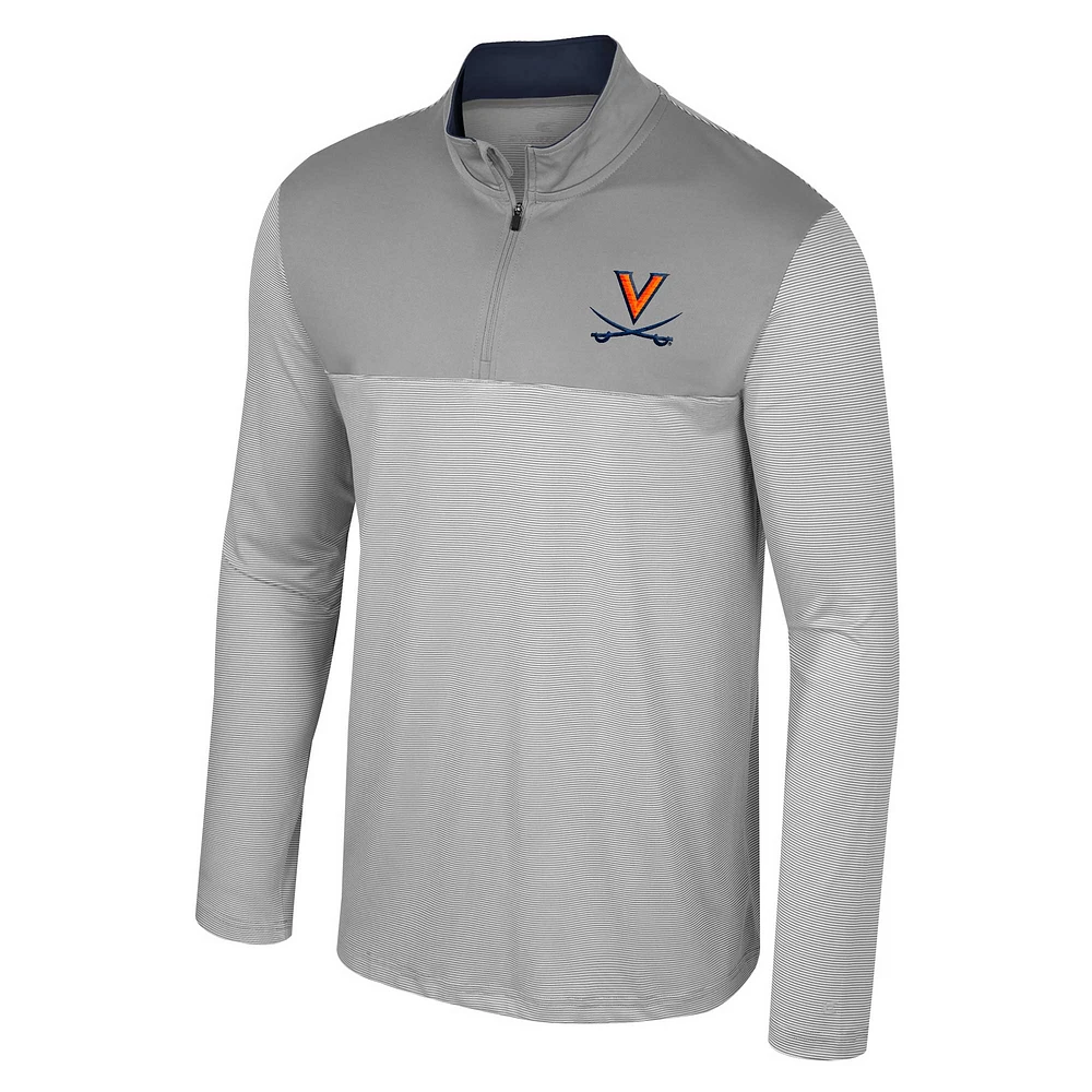 Men's Colosseum Gray Virginia Cavaliers Tuck Quarter-Zip Top