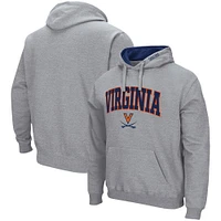 Sweat à capuche Colosseum Virginia Cavaliers Arch & Logo 3.0 gris chiné pour homme