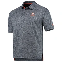 Polo d'équipe Raglan Down Swing pour homme Colosseum Heather Navy Virginia Cavaliers