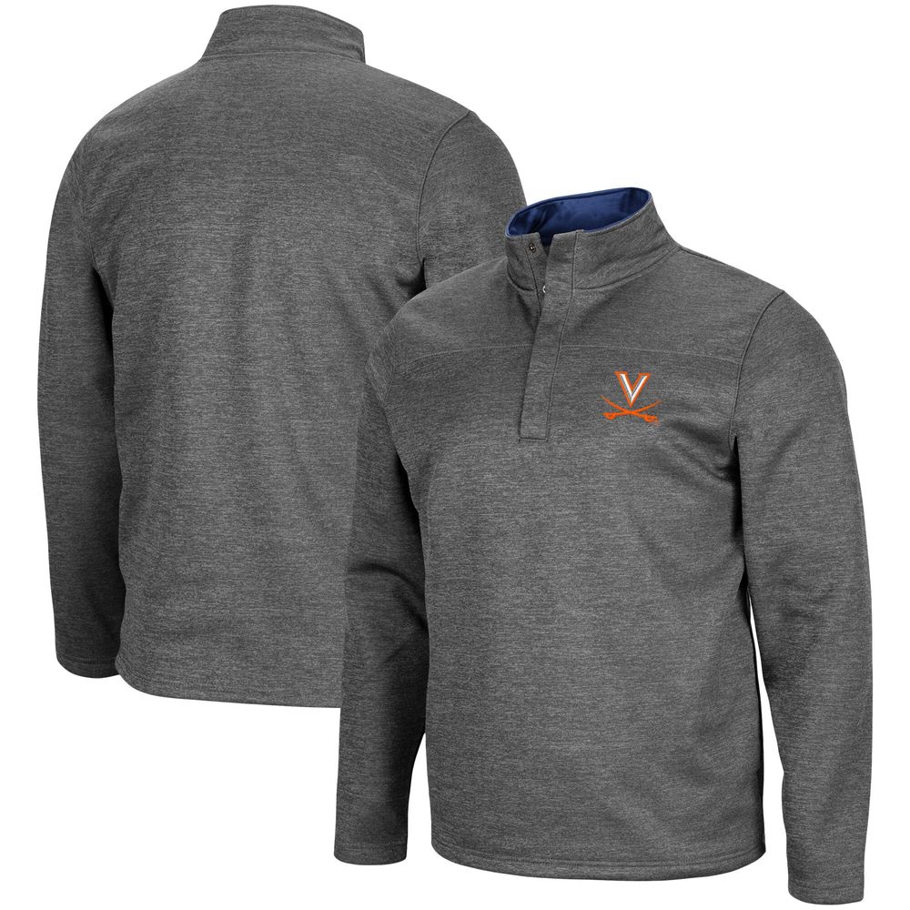 Men's Colosseum Heathered Charcoal Virginia Cavaliers Roman Pullover Jacket