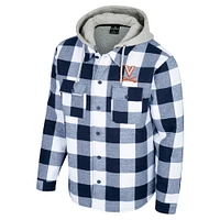 Veste à capuche entièrement zippée carreaux Buffalo Virginia Cavaliers bleu marine/blanc pour homme Colosseum