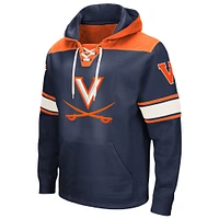 Men's Colosseum Navy Virginia Cavaliers 2.0 Lace-Up Pullover Hoodie