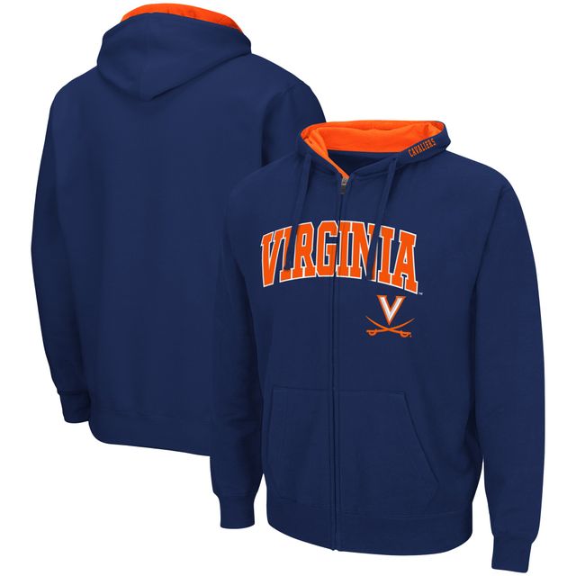 Colosseum Navy Virginia Cavaliers Arch & Logo 3.0 Full-Zip Hoodie pour homme