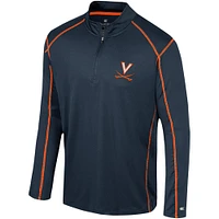 Coupe-vent Colosseum Navy Virginia Cavaliers Cameron pour hommes avec quart de zip