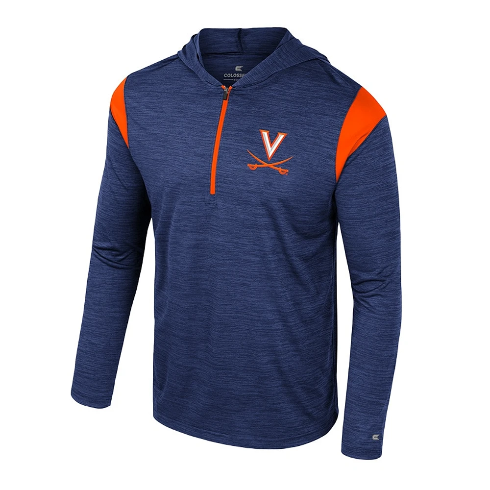 Men's Colosseum Navy Virginia Cavaliers Dozer Half-Zip Windshirt