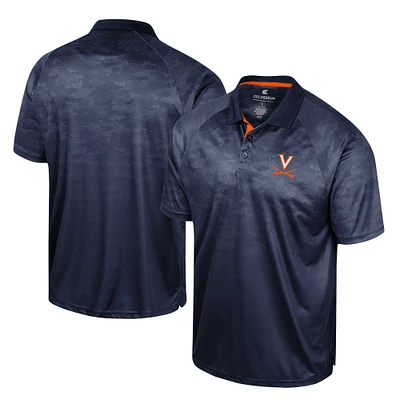 Polo à manches raglan Colosseum Navy Virginia Cavaliers Honeycomb pour homme