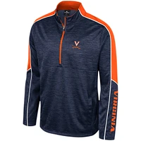 Veste à demi-zip chinée Colosseum Navy Virginia Cavaliers pour hommes