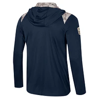 Men's Colosseum Navy Virginia Cavaliers OHT Military Appreciation Quarter-Zip Hoodie Jacket