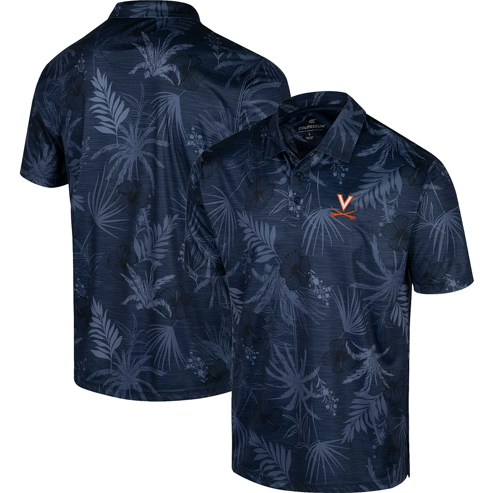 Polo Colosseum Navy Virginia Cavaliers Team Palms pour homme