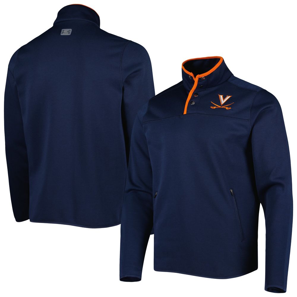 Men's Colosseum Navy Virginia Cavaliers Rebound Quarter-Snap Jacket