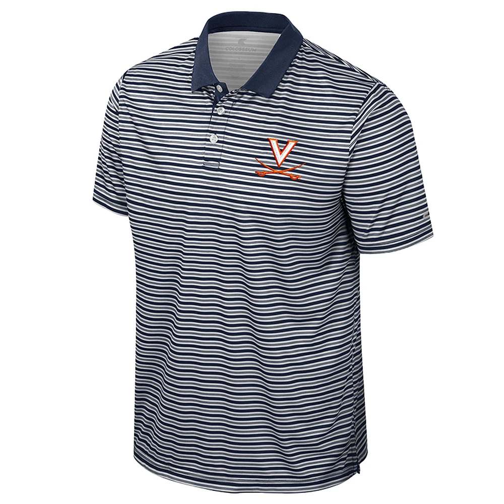 Polo rayé bleu marine Colosseum Virginia Cavaliers pour homme