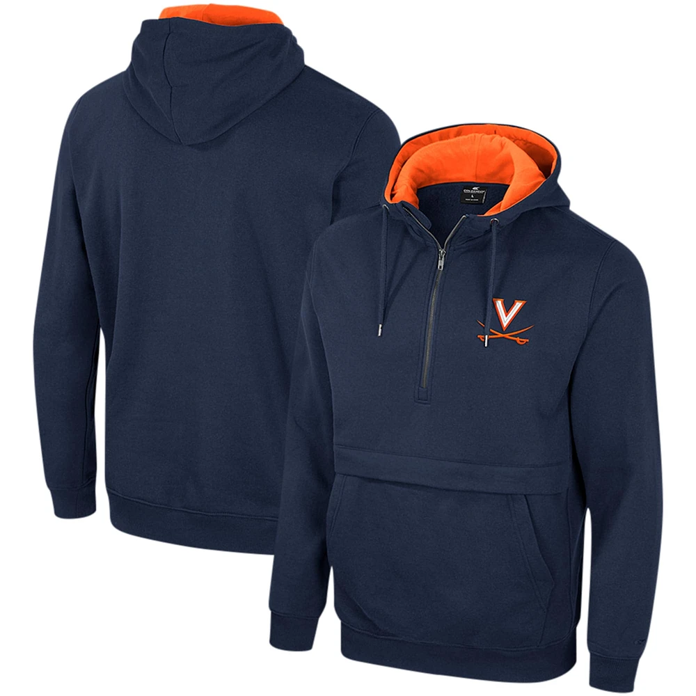 Men's Colosseum Navy Virginia Cavaliers Team Half-Zip Pullover Hoodie