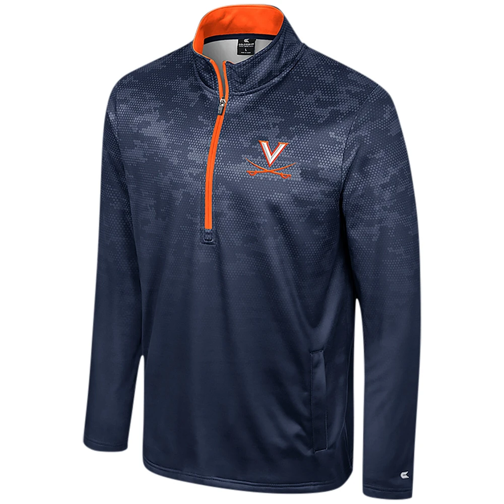 Colosseum Navy Virginia Cavaliers The Machine Veste à demi-zip pour homme