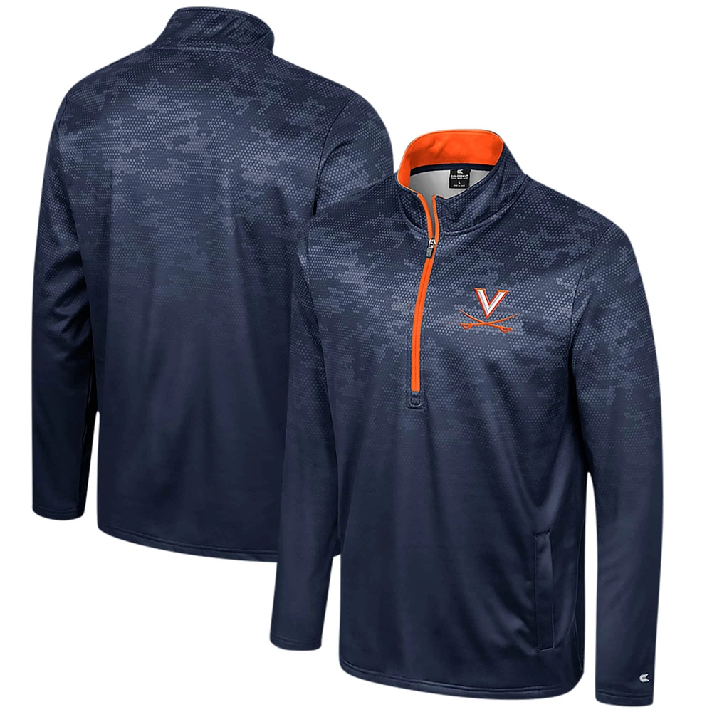 Colosseum Navy Virginia Cavaliers The Machine Veste à demi-zip pour homme