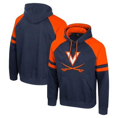 Men's Colosseum  Navy Virginia Cavaliers Todd Raglan Pullover Hoodie