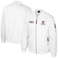 Men's Colosseum Virginia Cavaliers White Rabbit Full-Zip Bomber Jacket