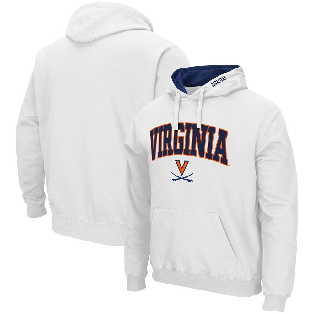 Men's Colosseum White Virginia Cavaliers Arch & Logo 3.0 Pullover Hoodie