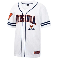 Men's Colosseum White Virginia Cavaliers Free Spirited Mesh Button-Up Baseball Jersey