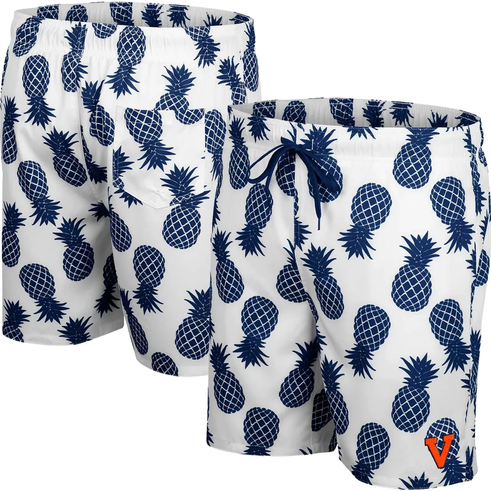 Men's Colosseum White Virginia Cavaliers Pineapples Swim Shorts