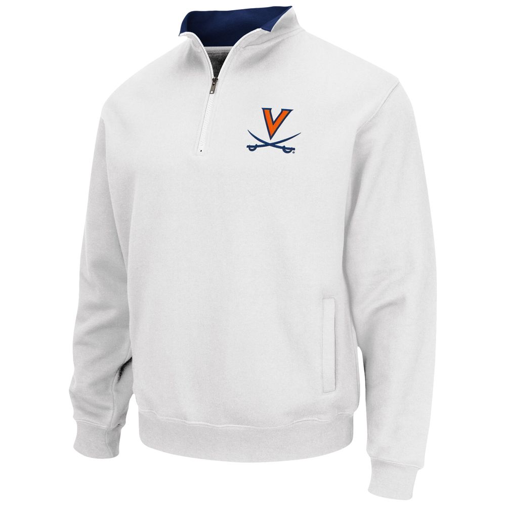 Men's Colosseum White Virginia Cavaliers Tortugas Team Logo Quarter-Zip Jacket