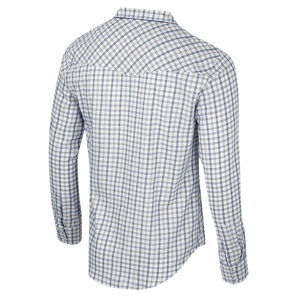 Men's Colosseum x Wrangler White Virginia Cavaliers Plaid Window Pane Long Sleeve Full-Snap Shirt