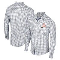 Men's Colosseum x Wrangler White Virginia Cavaliers Plaid Window Pane Long Sleeve Full-Snap Shirt