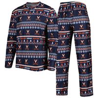 Men's Concepts Sport Navy Virginia Cavaliers Swivel Long Sleeve T-Shirt & Pants Sleep Set