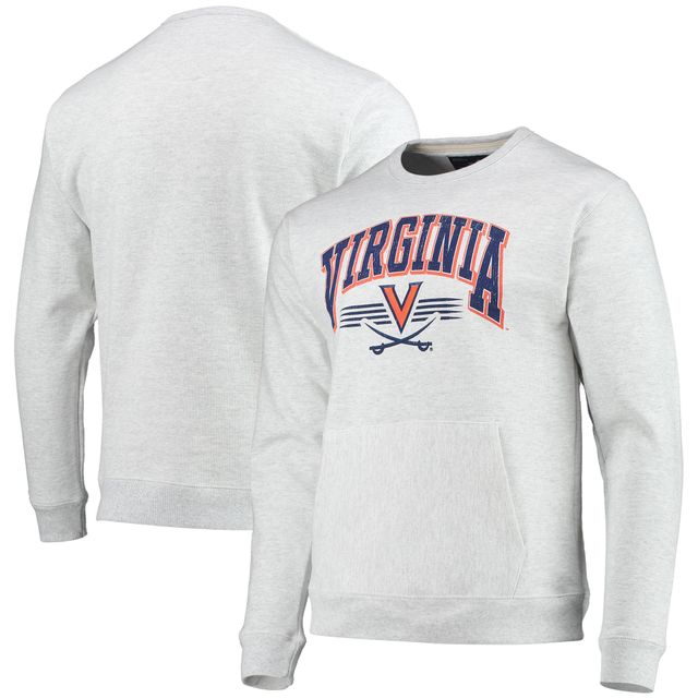 Hommes League Collegiate Wear Heathered Grey Virginia Cavaliers Upperclassman Pocket Pullover Sweatshirt