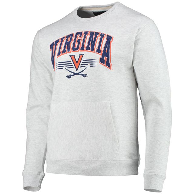 Hommes League Collegiate Wear Heathered Grey Virginia Cavaliers Upperclassman Pocket Pullover Sweatshirt