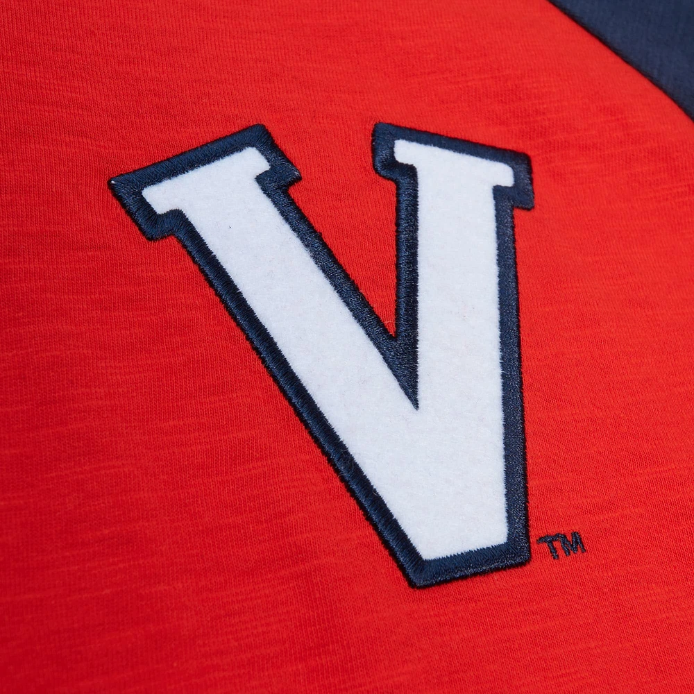 T-shirt à manches longues raglan flammé légendaire des Virginia Cavaliers de Mitchell & Ness pour hommes rouge