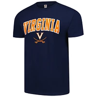 Men's Navy Virginia Cavaliers Basic Stacked Mascot T-Shirt