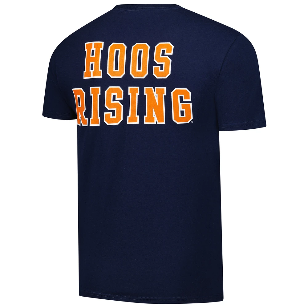Men's Navy Virginia Cavaliers Basic Stacked Mascot T-Shirt