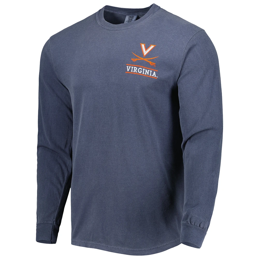 Men's Navy Virginia Cavaliers Circle Campus Scene Long Sleeve T-Shirt