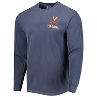 Men's Navy Virginia Cavaliers Circle Campus Scene Long Sleeve T-Shirt