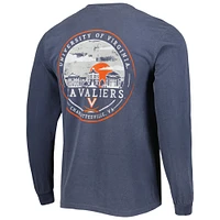 Men's Navy Virginia Cavaliers Circle Campus Scene Long Sleeve T-Shirt