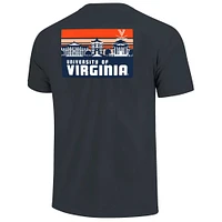 Men's Navy Virginia Cavaliers Striped Campus Skyline T-Shirt