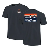 Men's Navy Virginia Cavaliers Striped Campus Skyline T-Shirt