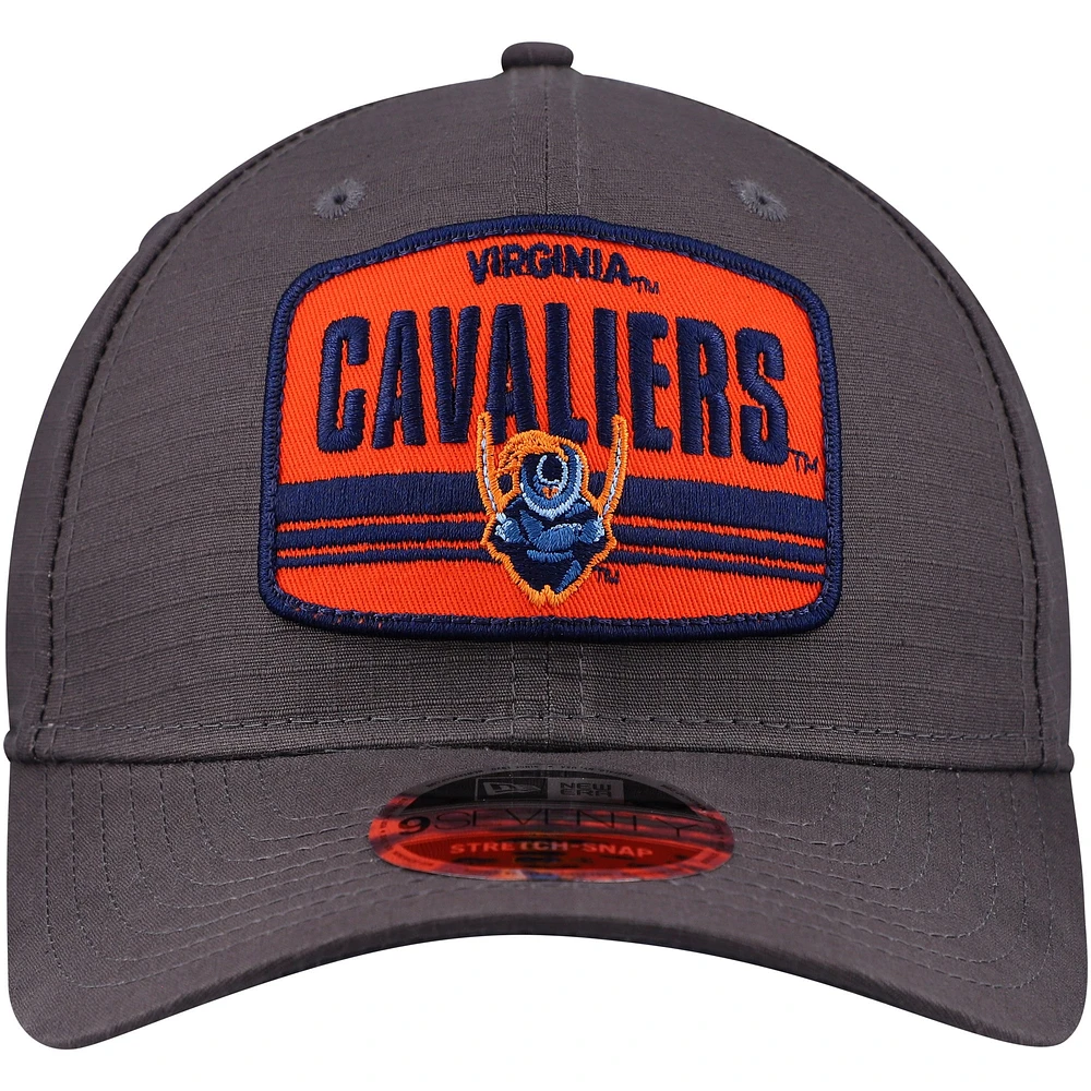 Casquette ajustable extensible à boutons-pression 9SEVENTY de l'équipe Virginia Cavaliers de New Era pour homme, anthracite