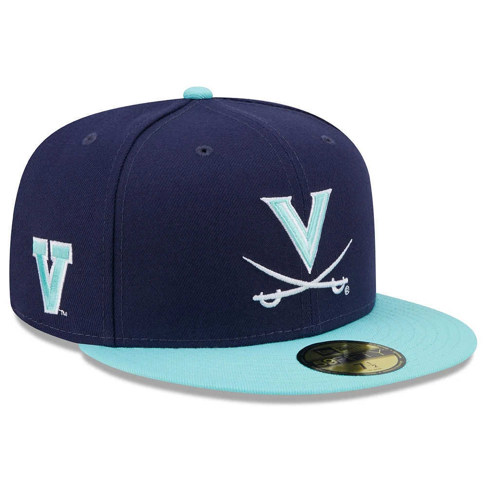 Men's New Era Navy/Light Blue Virginia Cavaliers 59FIFTY Fitted Hat