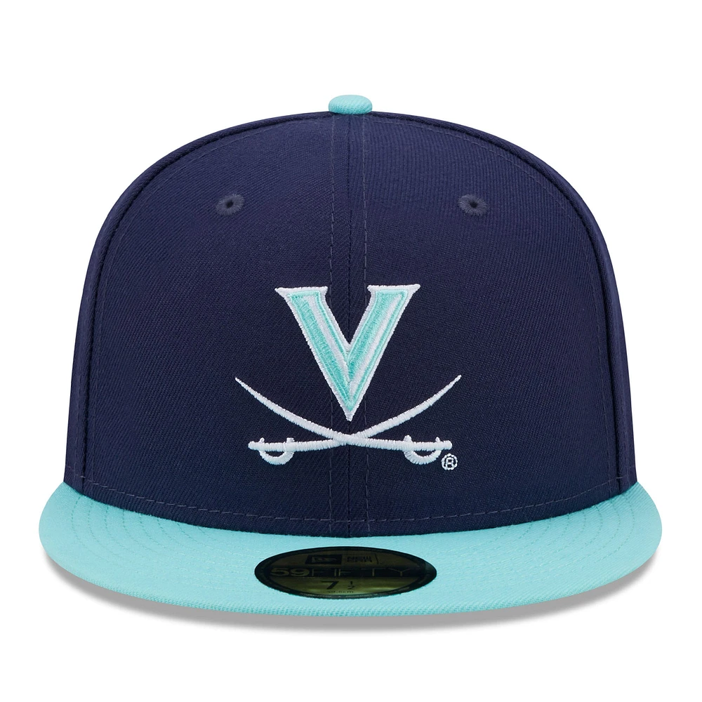 Men's New Era Navy/Light Blue Virginia Cavaliers 59FIFTY Fitted Hat