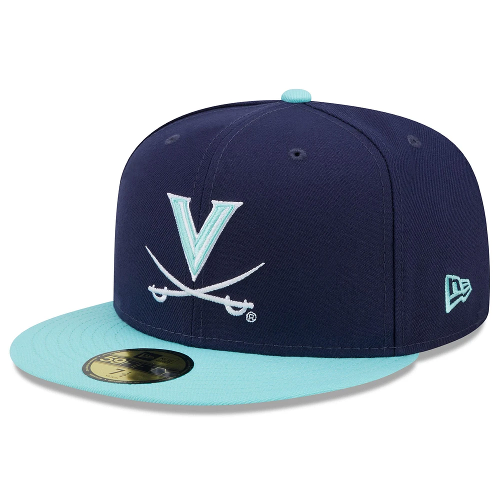 Men's New Era Navy/Light Blue Virginia Cavaliers 59FIFTY Fitted Hat