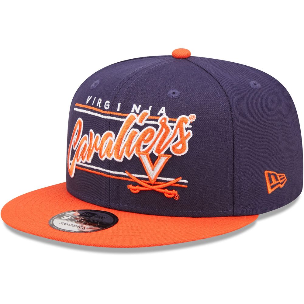 Men's New Era Navy/Orange Virginia Cavaliers Team Script 9FIFTY Snapback Hat